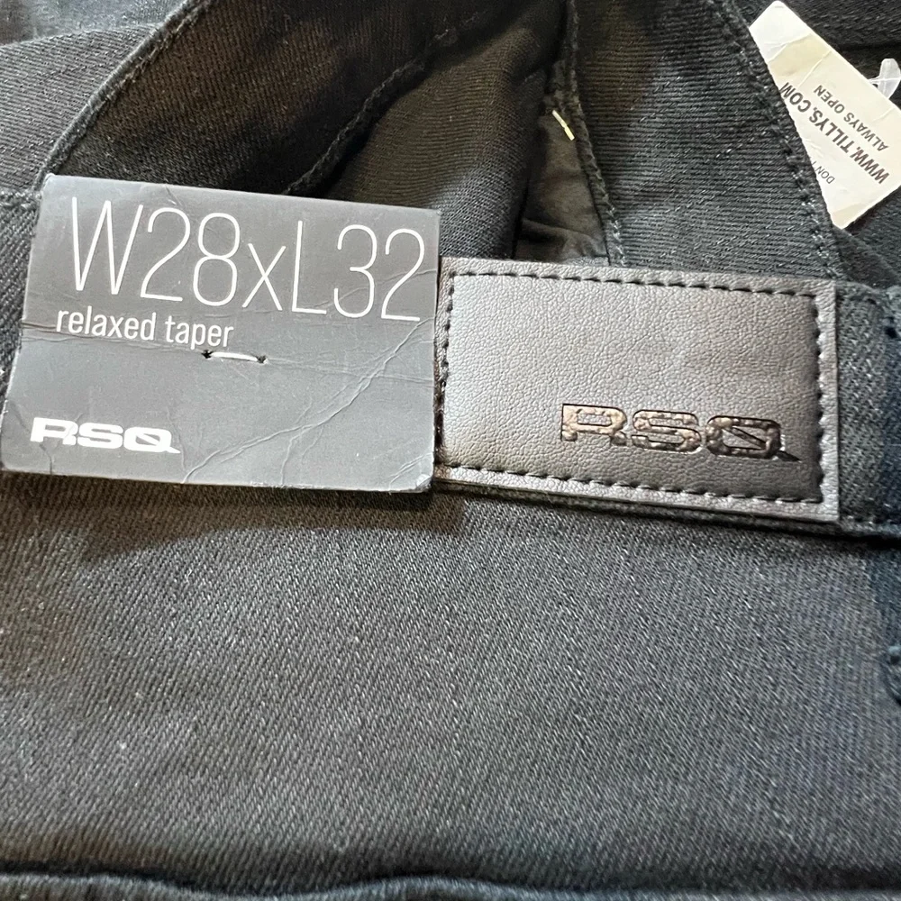 RSQ Relaxed Taper‎ Black Jeans Men’s size 28x32 Stretch Denim Streetwear Pants